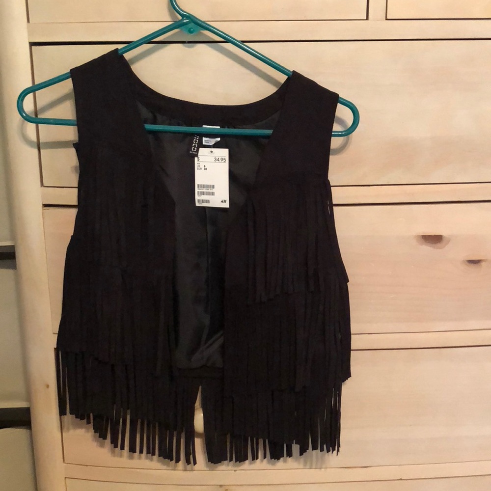 H&M - suede fringe vest - Size US8